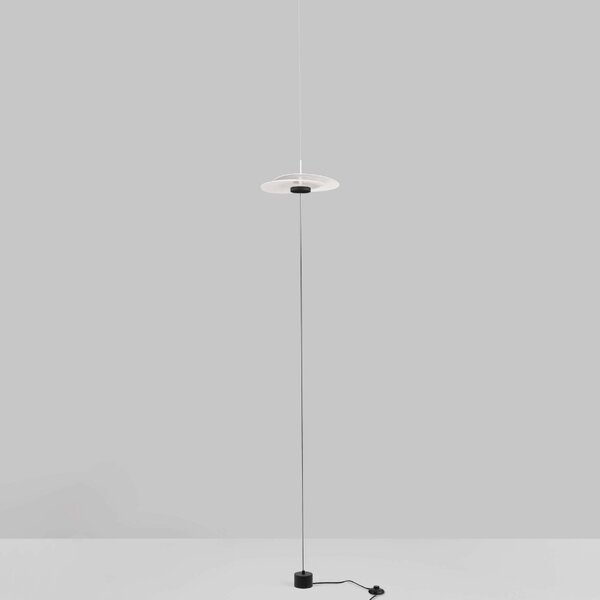 Bílá kovová stojací LED lampa Nova Luce Olea 340 cm