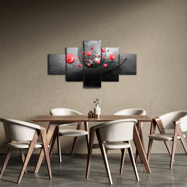 Obraz červených abstraktních koulí (125x70 cm)