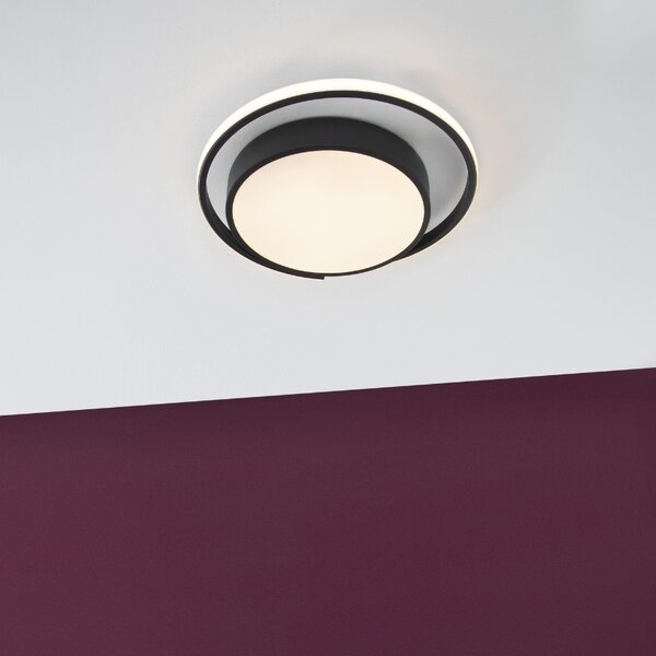 Černé kovové stropní LED světlo Nova Luce Odrey 40 cm