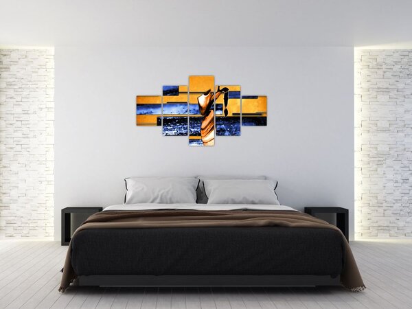 Obraz abstraktní malby (125x70 cm)