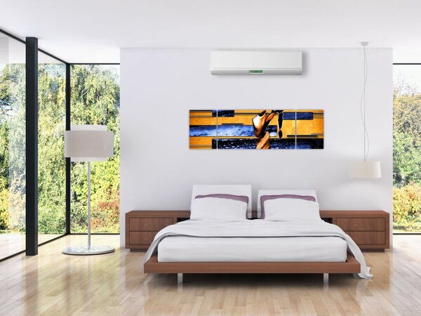 Obraz abstraktní malby (170x50 cm)