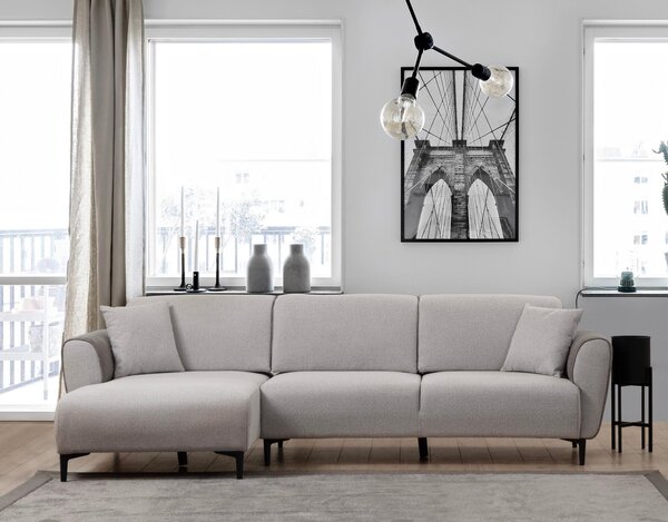 Rohová sedačka Aronaso (L) (šedá). Akce -25%