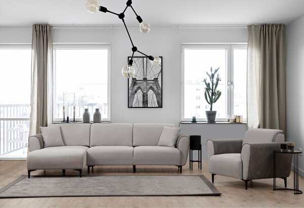 Rohová sedačka Aronaso (L) (šedá). Akce -25%