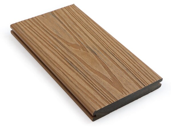 Terasová prkna WPC koextrudovaná, plný profil, 140 x 23 x 2850 mm, 4 ks, teak