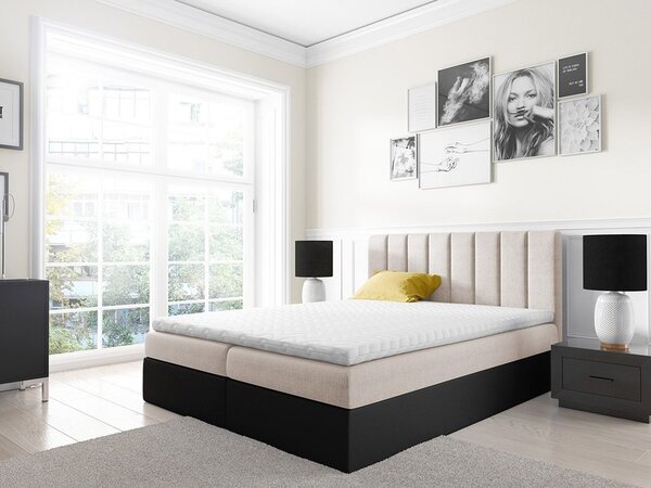 Kontinentální postel Figo, Rozměr postele: 160x200, Barva:: ekokůže Soft 011 (černá) + Ikar 1 Mirjan24 5902928427592