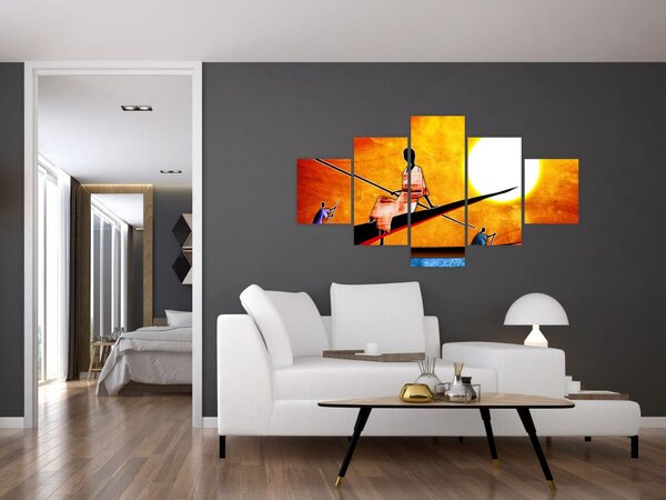 Obraz dobové starověké malby (125x70 cm)
