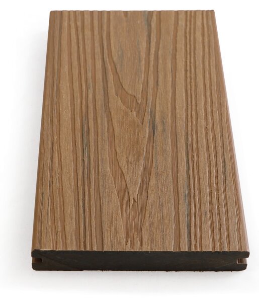 Terasová prkna WPC koextrudovaná, plný profil, 140 x 23 x 2850 mm, 4 ks, teak