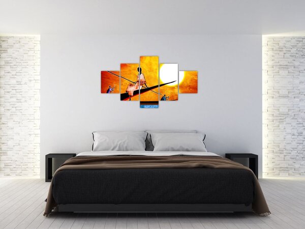 Obraz dobové starověké malby (125x70 cm)