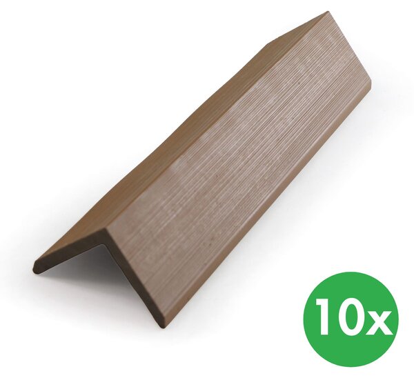 Ukončovací lišty k WPC terasovým prknům, koextrudované, 50 x 2850 mm, 10 ks, teak