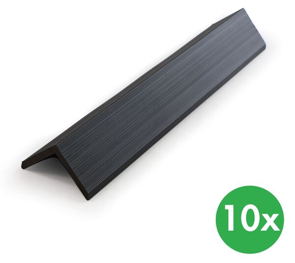 Ukončovací lišty k WPC terasovým prknům, koextrudované, 50 x 2850 mm, 10 ks, antracit