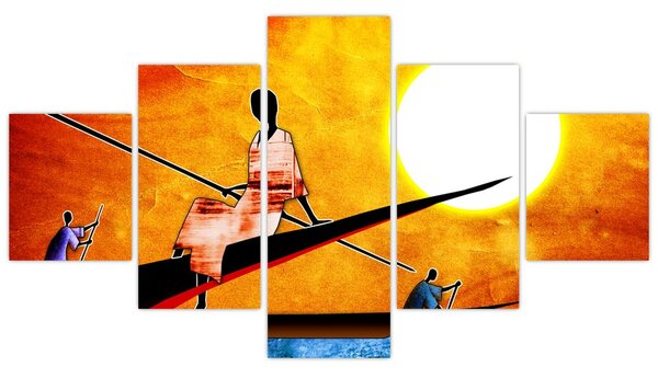 Obraz dobové starověké malby (125x70 cm)
