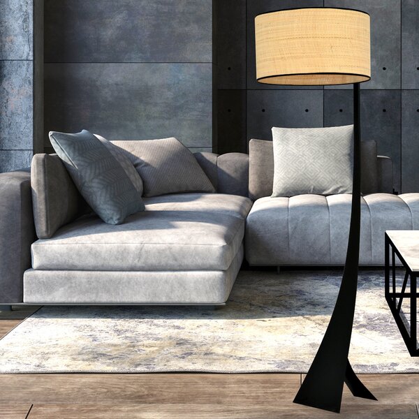 Emibig Estrella stojací lampa 1x15 W černá-béžová 1157/LP1