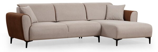 HezkýNábytek.cz Rohová sedačka Aronaso (P) (béžová + skořicová). 1106777