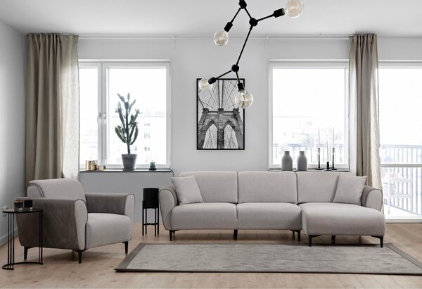 Rohová sedačka Aronaso (P) (šedá). Akce -25%