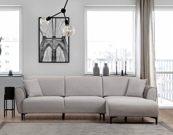 Rohová sedačka Aronaso (P) (šedá). Akce -25%