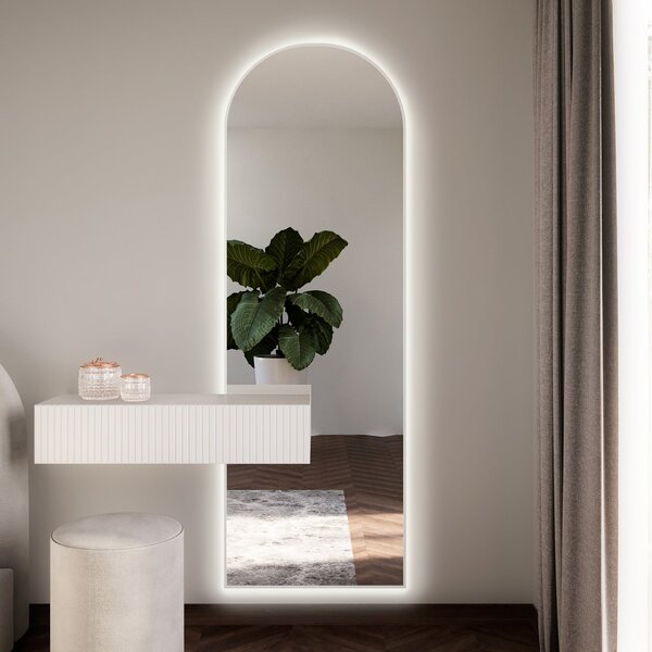 Baltica Design Tiny Border Pastille Cut zrcadlo 60x140 cm s osvětlením bílá 5904107929903