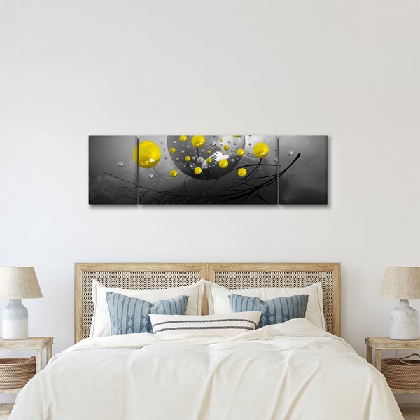 Obraz - žluté abstraktní koule (170x50 cm)