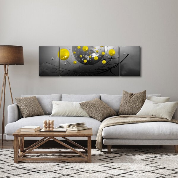 Obraz - žluté abstraktní koule (170x50 cm)