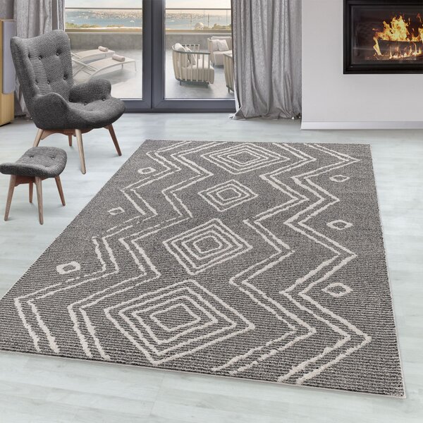Ayyildiz, Kusový koberec Taznaxt 5104 Black, 140x200, černobílá, chodba / předsíň