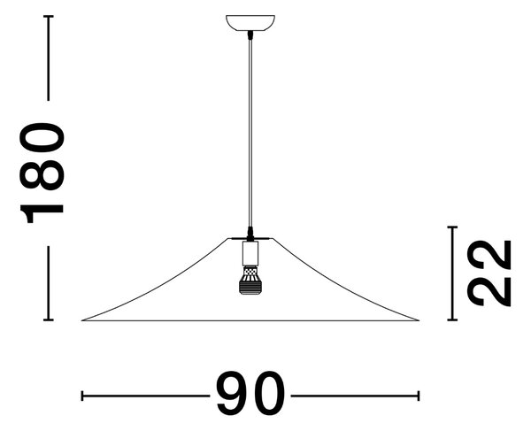 Bílé závěsné světlo Nova Luce Oket 90 cm