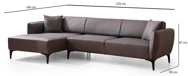 Rohová sedačka Belasemma (L) (tmavě šedá + černá)