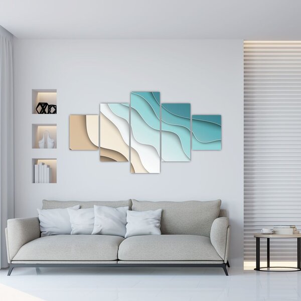 Abstraktní obraz mořského pobřeží (125x70 cm)