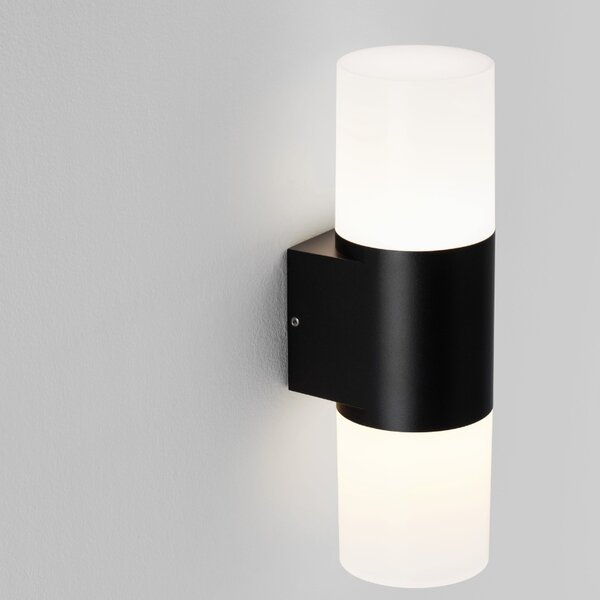 Černobílé kovové venkovní nástěnné LED světlo Nova Luce Paul