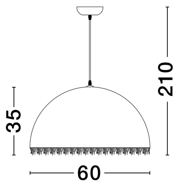 Bílé závěsné světlo Nova Luce Lalu 60 cm