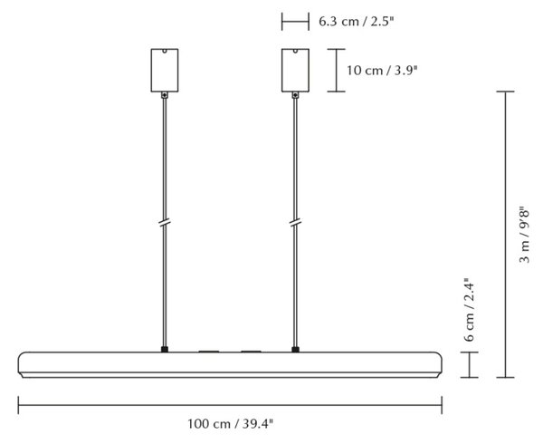 Umage Černo-zlaté kovové závěsné LED světlo Hazel Branch 100 cm