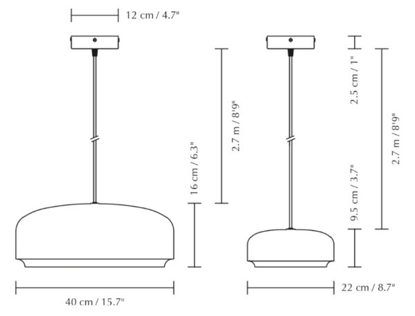 Umage Bílé kovové závěsné LED světlo Hazel 22 cm