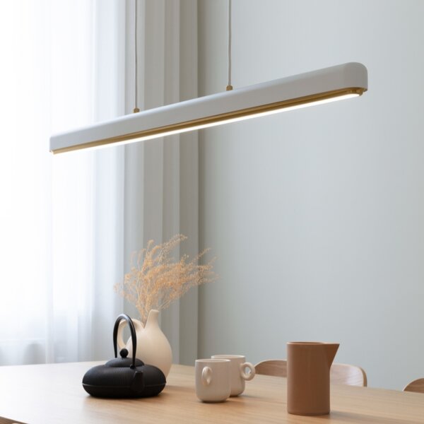 Umage Bílo-zlaté kovové závěsné LED světlo Hazel Branch 150 cm