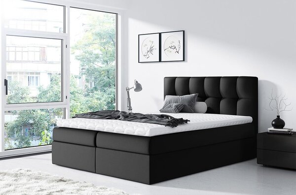Kontinentální postel Rdest, Rozměr postele: 160x200, Barva:: ekokůže Soft 011 (černá) Mirjan24 5902928097658