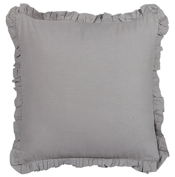 Sada 2 dekorativních polštářů GLABRA Len 45 x 45 cm Šedá Bez vzoru