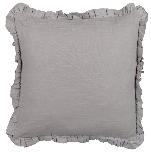 Sada 2 dekorativních polštářů GLABRA Len 45 x 45 cm Šedá Bez vzoru