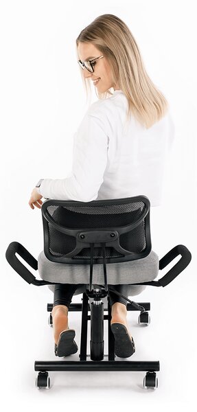 KONDELA Ergonomická kľakačka, šedohnědá taupe / černá, RUFUS