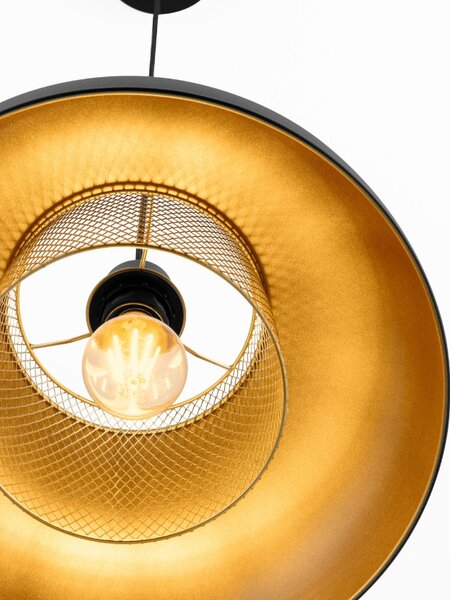 Černo-zlaté kovové závěsné světlo Nova Luce Sqube 35 cm