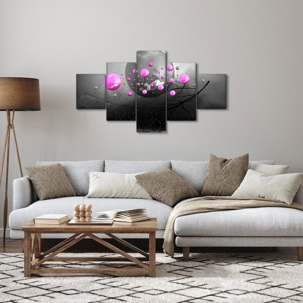 Obraz růžových koulí (125x70 cm)