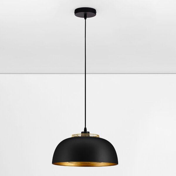 Černo-zlaté kovové závěsné světlo Nova Luce Sqube 35 cm