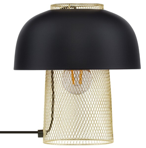 Černo-zlatá kovová stolní lampa Nova Luce Sqube