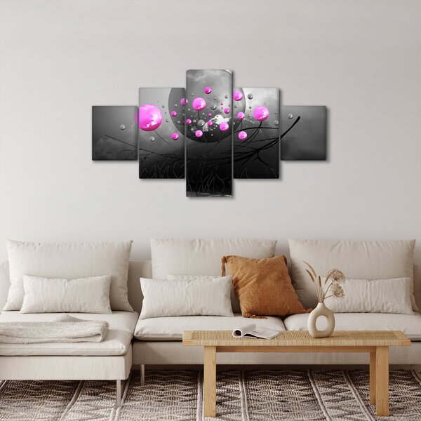 Obraz růžových koulí (125x70 cm)