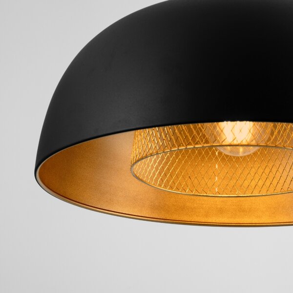 Černo-zlaté kovové závěsné světlo Nova Luce Sqube 35 cm