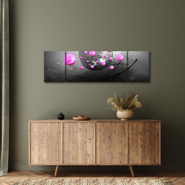 Obraz růžových koulí (170x50 cm)
