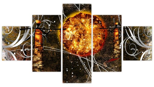 Obraz starověké dobové malby (125x70 cm)