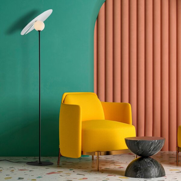 Černobílá stojací lampa Nova Luce Reflet 162 cm