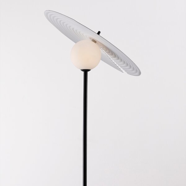 Černobílá stojací lampa Nova Luce Reflet 162 cm
