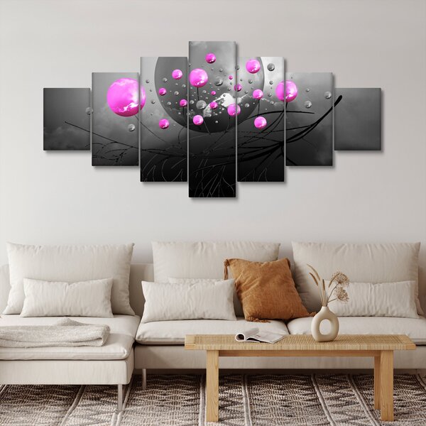 Obraz růžových koulí (210x100 cm)