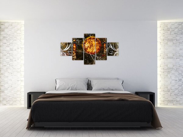 Obraz starověké dobové malby (125x70 cm)