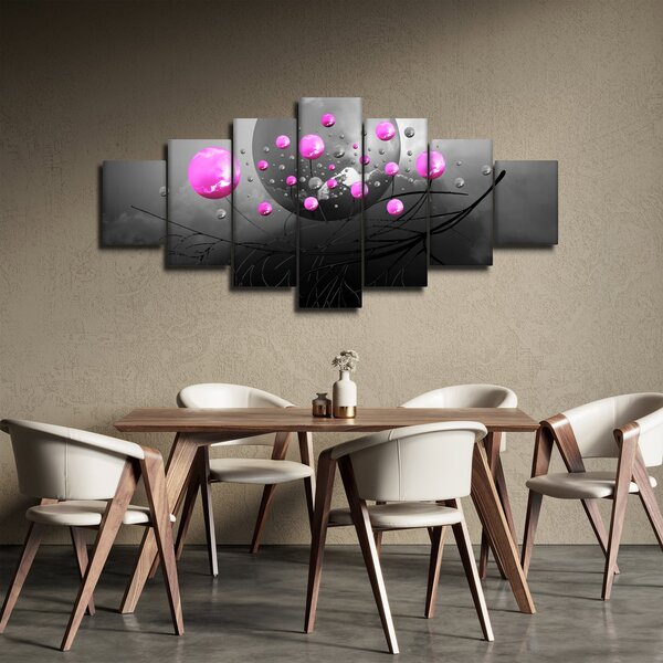 Obraz růžových koulí (210x100 cm)