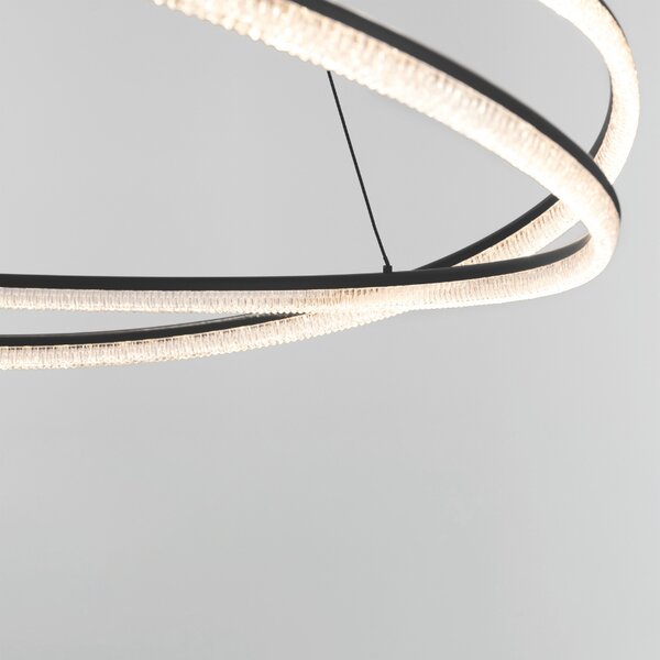 Černé kovové závěsné LED světlo Nova Luce Ofelia 95 cm
