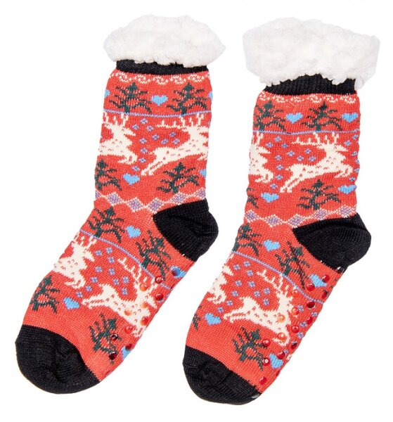Teplé vánoční ponožky s jelenem (multipack 12 ks) – velikost UNI